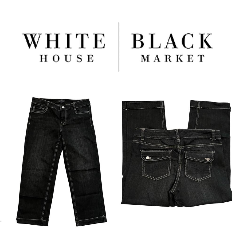 WHITE HOUSE BLACK MARKET Jeans Women’s 4 Black Glamorous Capri NEW WITHOUT TAGS